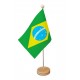 Drapeau de table Brésil socle bois