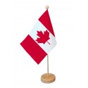 Drapeau de table Canada socle bois