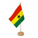 Drapeau de table Ghana socle bois