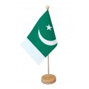Drapeau de table Pakistan socle bois